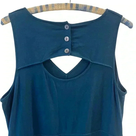 J Jill maxi dress sleeveless blue with pockets - Picture 7 of 8